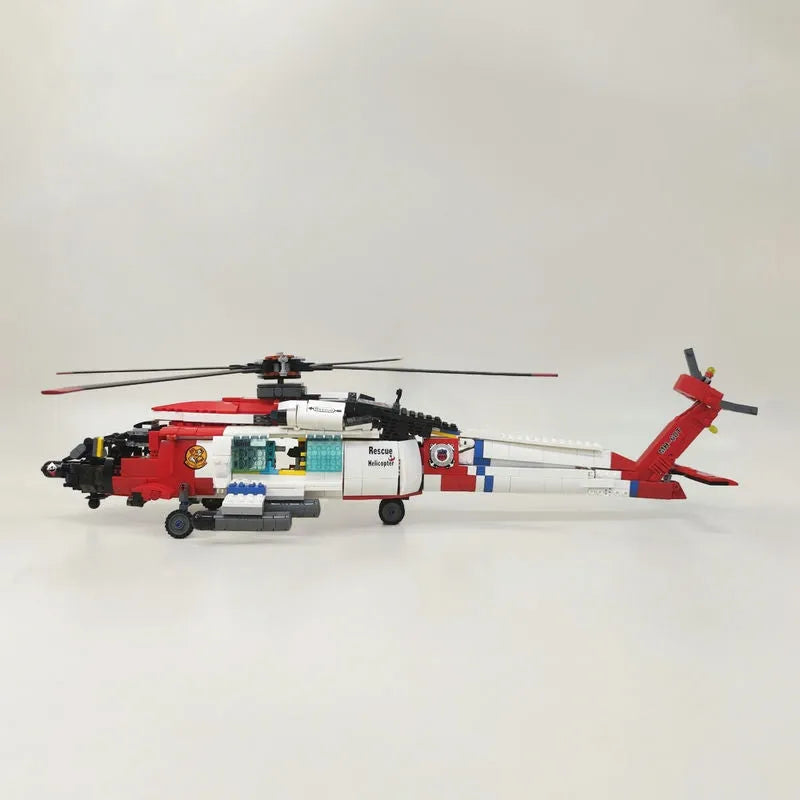 Building Blocks MOC Military MH-60T Armed Rescue Helicopter Bricks Toys Construction Set Toys - 17