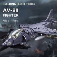 Thumbnail for Building Blocks MOC Military WW2 AV-8II Harrier Attack Aircraft Plane Bricks Toys Construction Set Toys - 3