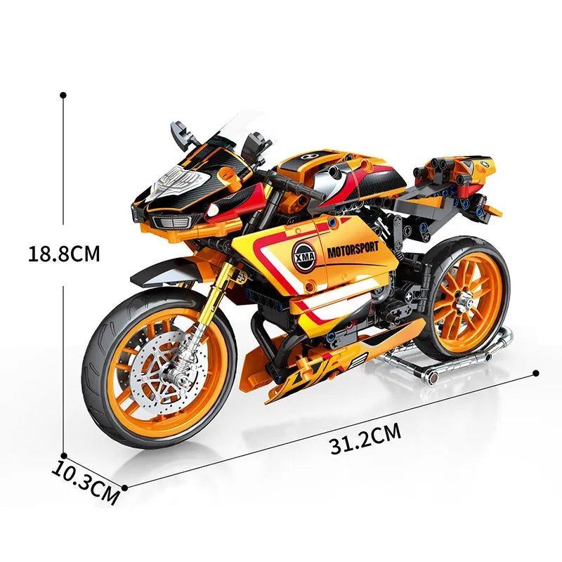 Tech MOC Bike BMW HP2 Racing Motorcycle Bricks Toy 82002