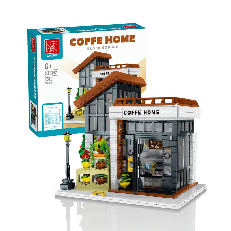 Building Blocks City Expert Sunshine Coffee Store House LED Bricks Toy 031062 - 14