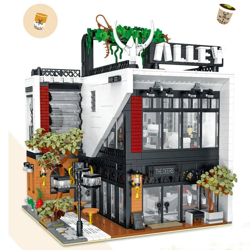 Building Blocks City MOC Experts Creator Deers Bubble Tea Shop Bricks Toy - 2