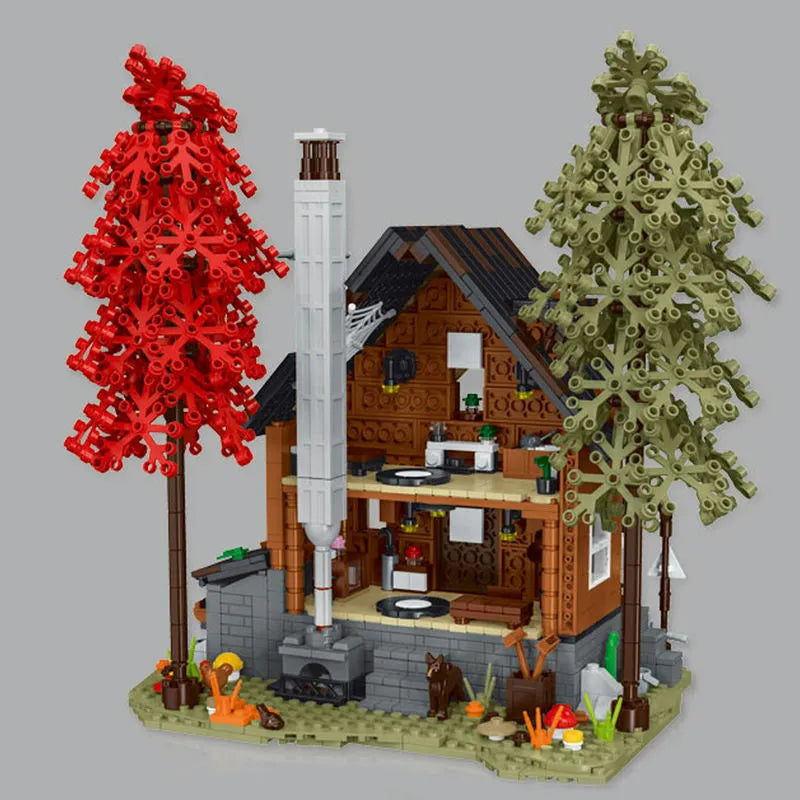 Building Blocks Street City Expert MOC Forest Cabin House LED Bricks Toys 031072 Construction Set Toys - 3