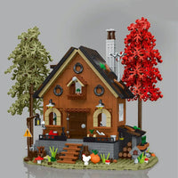 Thumbnail for Building Blocks Street City Expert MOC Forest Cabin House LED Bricks Toys 031072 Construction Set Toys - 2