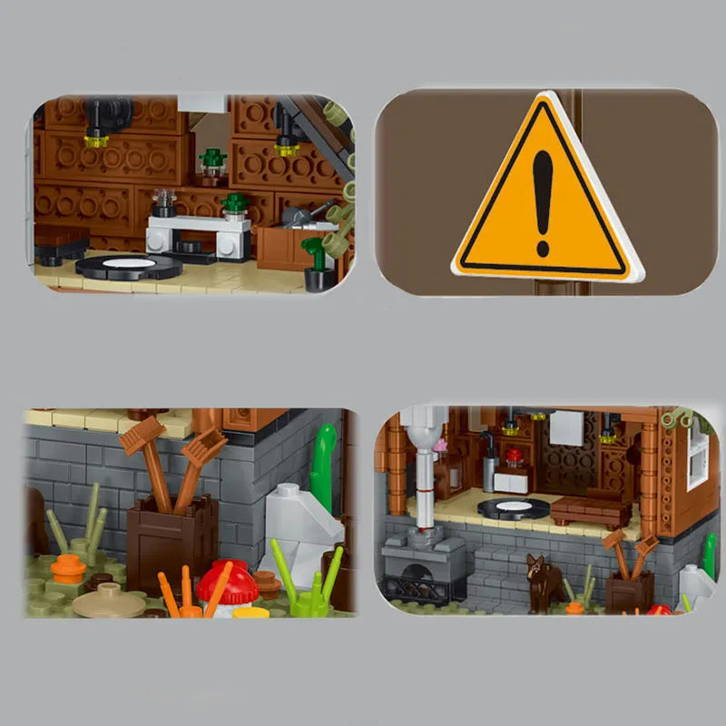 Building Blocks Street City Expert MOC Forest Cabin House LED Bricks Toys 031072 Construction Set Toys - 5