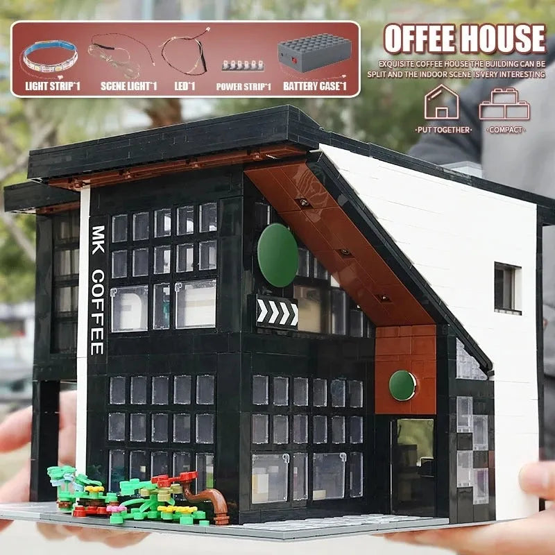 Building Blocks City Street Experts MOC Modern Coffee House Bricks Toys Construction Set Toys - 4