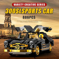 Thumbnail for Building Blocks Classic Sports Car MOC Mercedes 300SL Gullwing Bricks Toy - 10