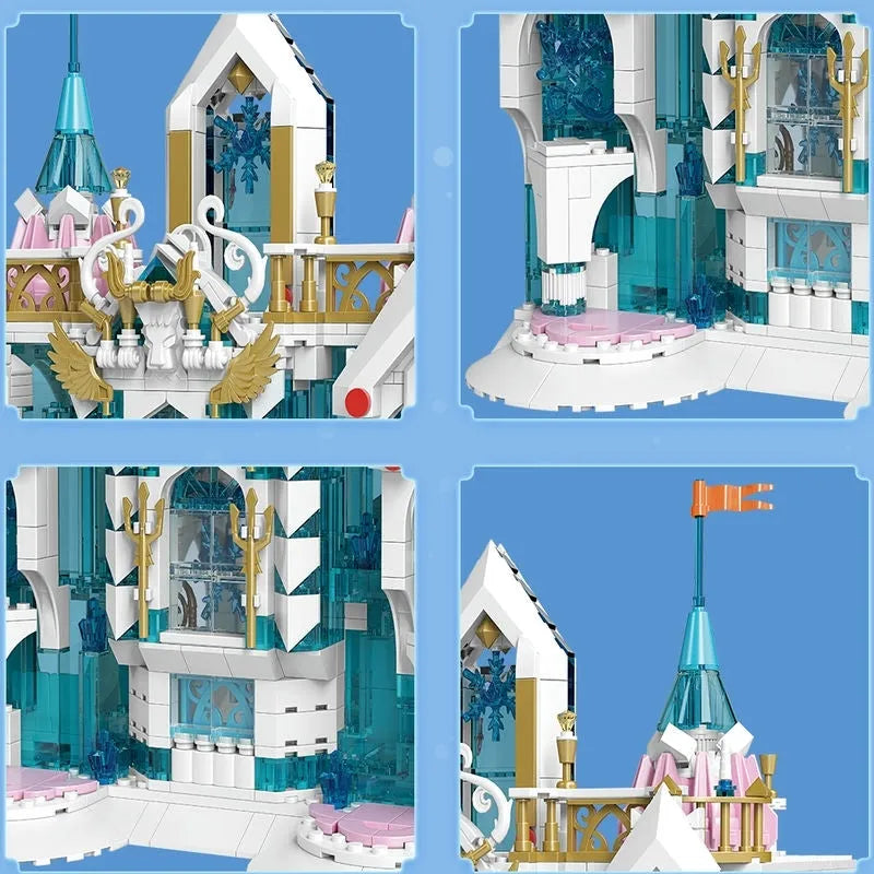 Building Blocks Creator Expert MOC Princess Snow Palace Castle Bricks Toys Construction Set Toys - 8