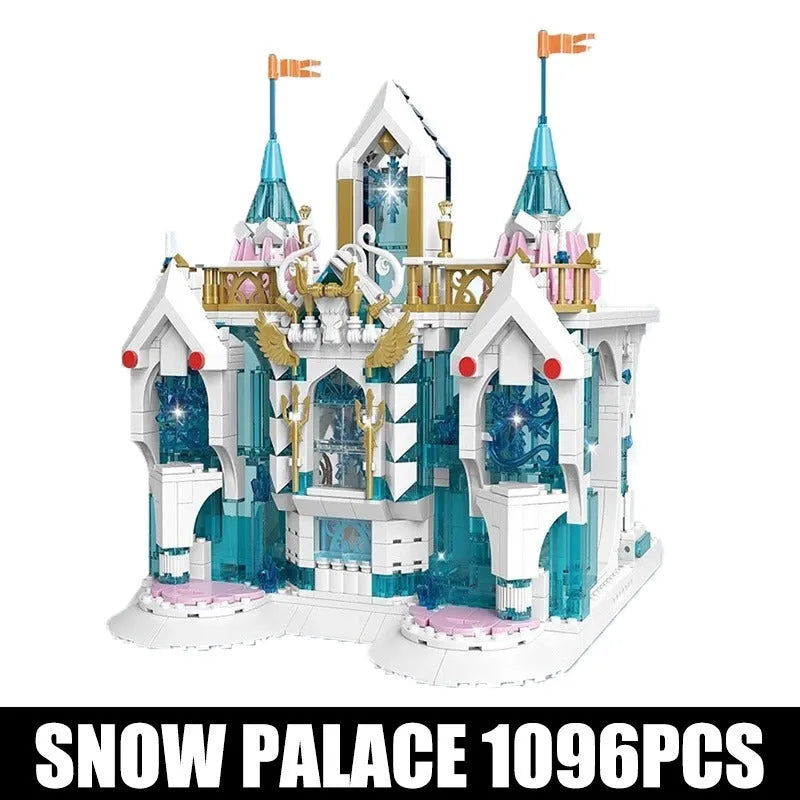 Building Blocks Creator Expert MOC Princess Snow Palace Castle Bricks Toys Construction Set Toys - 3