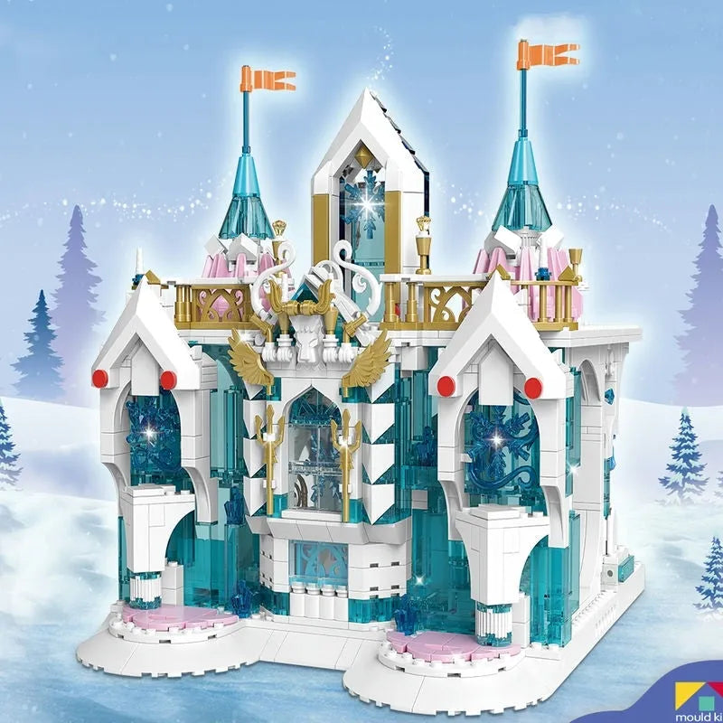 Building Blocks Creator Expert MOC Princess Snow Palace Castle Bricks Toys Construction Set Toys - 6