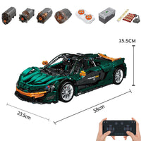 Thumbnail for Building Blocks MOC 13091 RC APP Motorized Hypercar P1 Racing Car Bricks Toys - 1