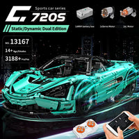 Thumbnail for Building Blocks MOC 13167D RC McLaren 720S Sports Racing Car Bricks Toys Construction Set Toys - 2