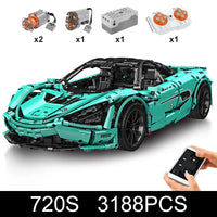 Thumbnail for Building Blocks MOC 13167D RC McLaren 720S Sports Racing Car Bricks Toys Construction Set Toys - 1