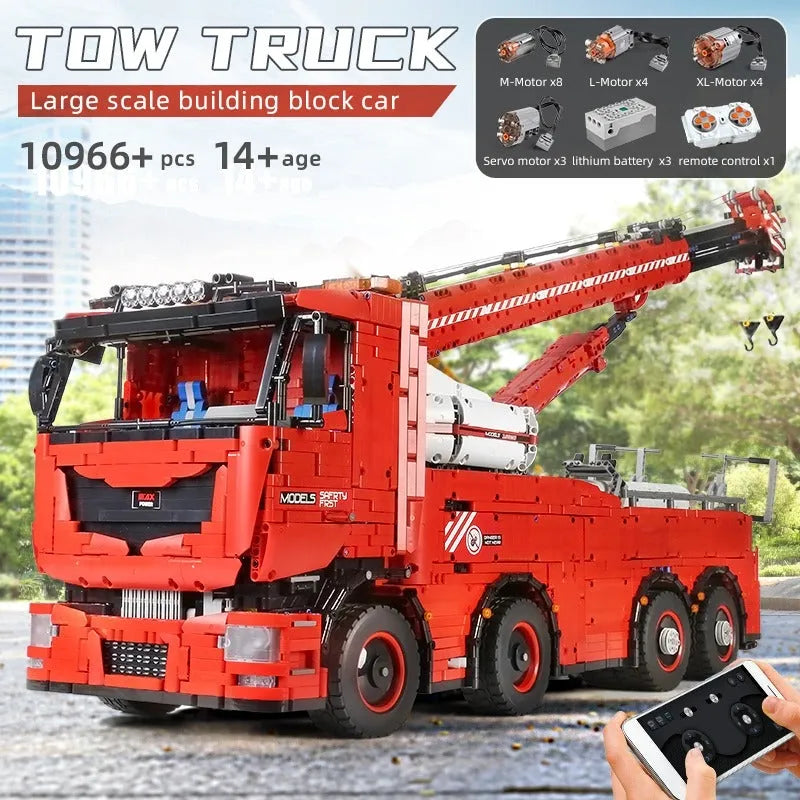 Building Blocks MOC 19008 Tech RC Heavy Rescue Tow Truck Bricks Toy Construction Set Toys - 9