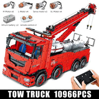 Thumbnail for Building Blocks MOC 19008 Tech RC Heavy Rescue Tow Truck Bricks Toy Construction Set Toys - 1