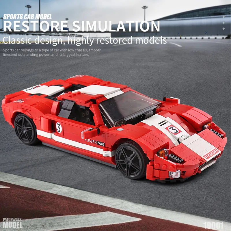 Building Blocks MOC 2005 Ford GT Racing Sports Car Bricks Toys 10001 Construction Set Toys - 5