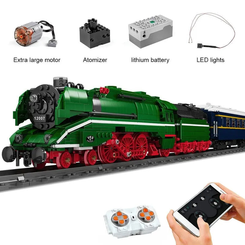 Building Blocks MOC APP Motorized RC BR18 201 German Express Train Bricks Toy Construction Set Toys - 1