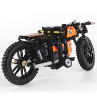 Thumbnail for Building Blocks MOC APP Motorized RC Racing Motorcycle Bricks Toys 23005 Construction Set Toys - 6