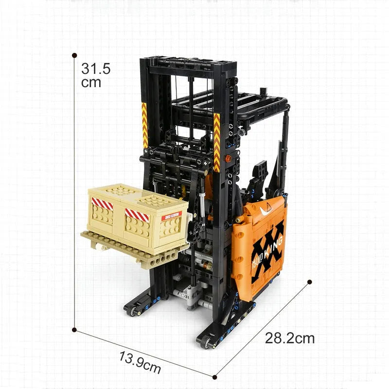 Building Blocks MOC APP Motorized RC Shelf Forklift Reach Truck Bricks Toy Construction Set Toys - 7