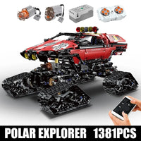 Thumbnail for Building Blocks MOC APP RC Polar Explorer Tracked Vehicle Bricks Toys Construction Set Toys - 9