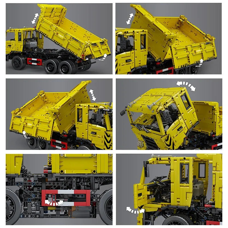 Building Blocks MOC APP RC Tech Three Way Dump Truck Bricks Toys 17012 Construction Set Toys - 9