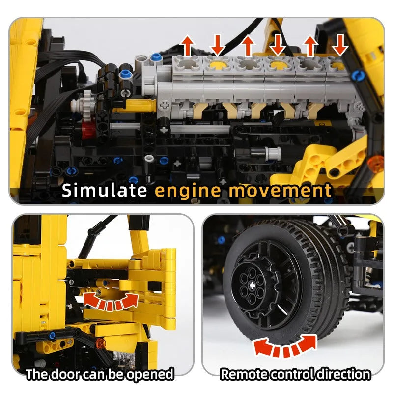 Building Blocks MOC APP RC Tech Three Way Dump Truck Bricks Toys 17012 Construction Set Toys - 5