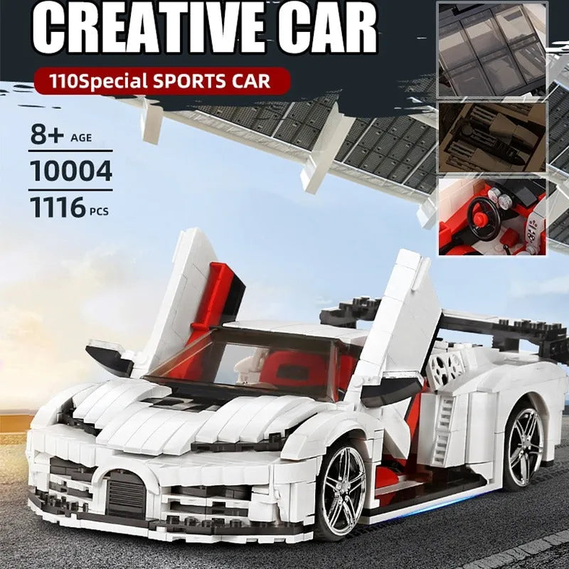 Building Blocks MOC Bugatti 110 Special Sport Racing Car Bricks Toys 10004 Construction Set Toys - 2