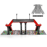 Thumbnail for Building Blocks MOC City Railroad Crossing Train Railway Bricks Toy 12008 Construction Set Toys - 10