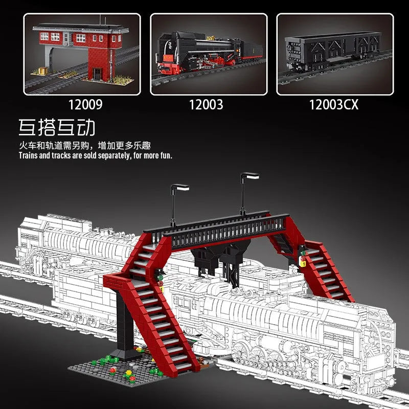 Building Blocks MOC City Railroad Crossing Train Railway Bricks Toy 12008 Construction Set Toys - 5