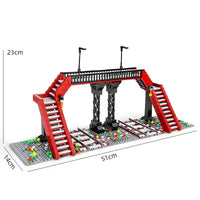 Thumbnail for Building Blocks MOC City Railroad Crossing Train Railway Bricks Toy 12008 Construction Set Toys - 11