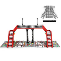 Thumbnail for Building Blocks MOC City Railroad Crossing Train Railway Bricks Toy 12008 Construction Set Toys - 9