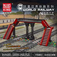 Thumbnail for Building Blocks MOC City Railroad Crossing Train Railway Bricks Toy 12008 Construction Set Toys - 2