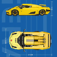 Thumbnail for Building Blocks MOC Classic Sports Racing Car Koenigsegg Regera Bricks Toy Construction Set Toys - 6