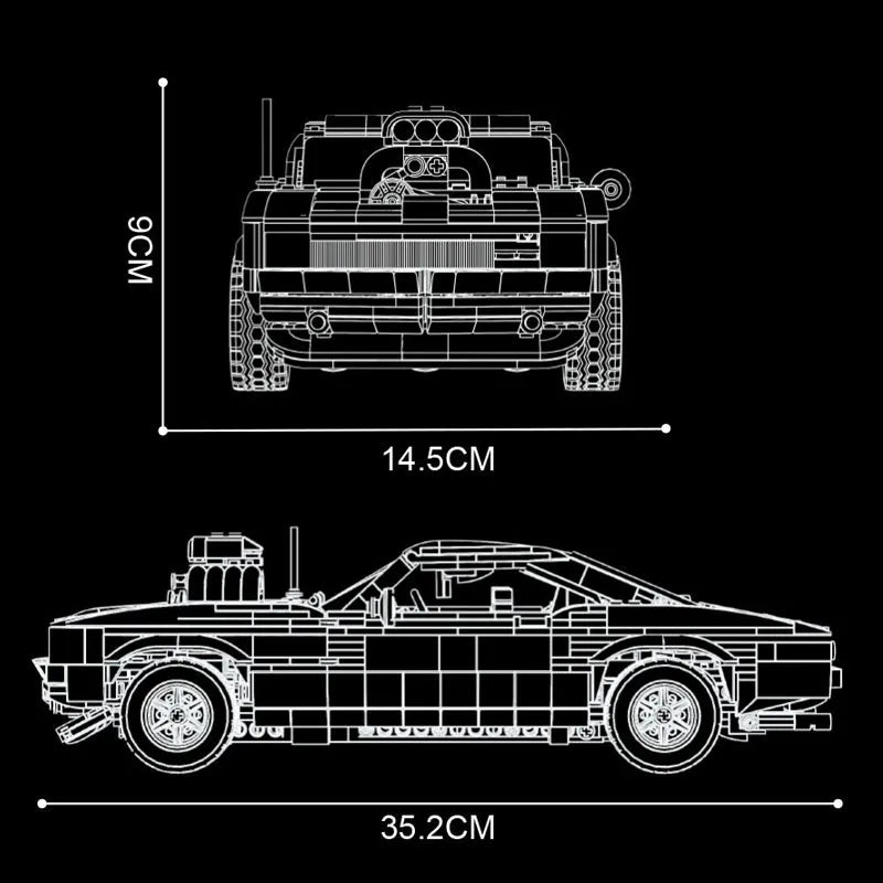 Building Blocks MOC Creative Doge Chargers Muscle Sports Car Bricks Toys 10028 Construction Set Toys - 7