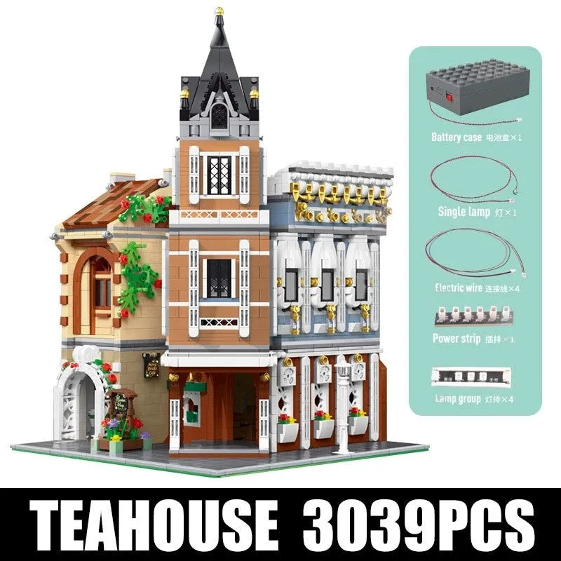 Building Blocks MOC Creator Expert Afternoon Tea Restaurant Bricks Toy Construction Set Toys - 1