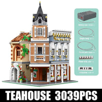 Thumbnail for Building Blocks MOC Creator Expert Afternoon Tea Restaurant Bricks Toy Construction Set Toys - 1