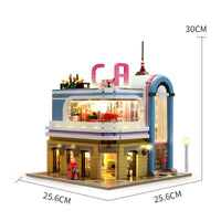 Thumbnail for Building Blocks MOC Creator Expert California Downtown Diners Bricks Toy Construction Set Toys - 10