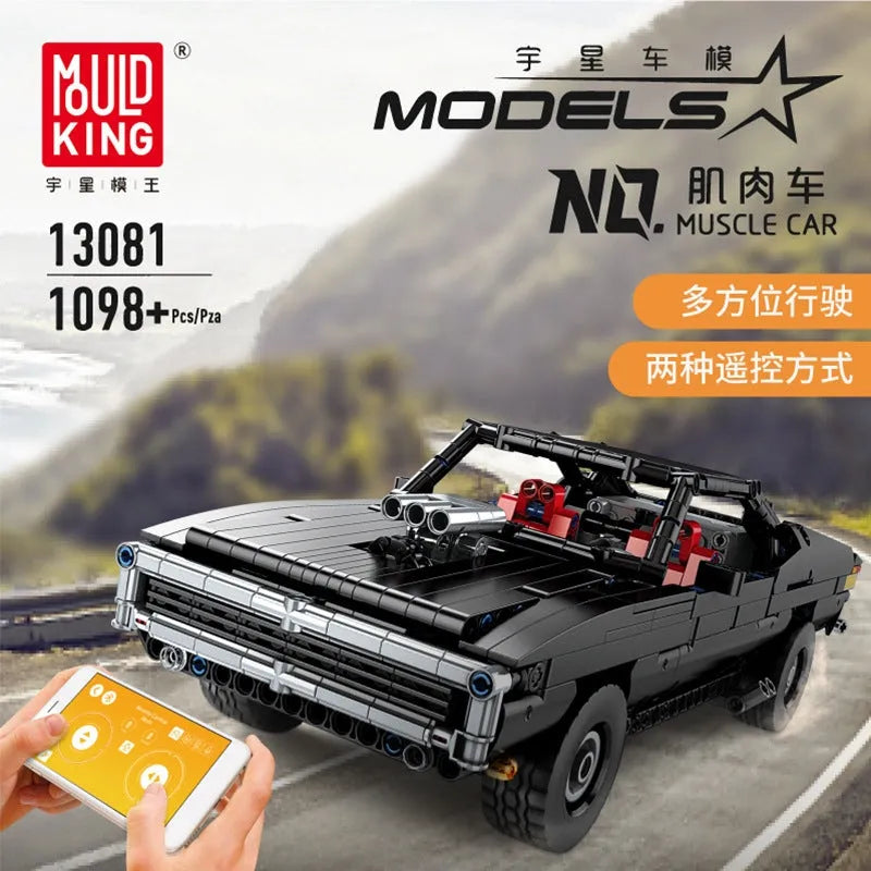 Building Blocks MOC Expert RC Ultimate Muscle Car Vehicle Bricks Toy 13081 Construction Set Toys - 2