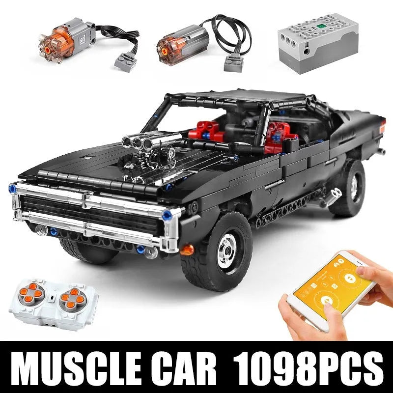 Building Blocks MOC Expert RC Ultimate Muscle Car Vehicle Bricks Toy 13081 Construction Set Toys - 1