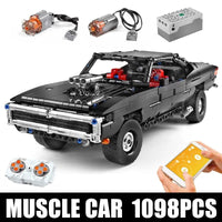 Thumbnail for Building Blocks MOC Expert RC Ultimate Muscle Car Vehicle Bricks Toy 13081 Construction Set Toys - 1