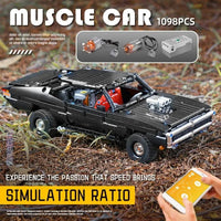 Thumbnail for Building Blocks MOC Expert RC Ultimate Muscle Car Vehicle Bricks Toy 13081 Construction Set Toys - 11