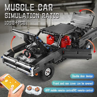 Thumbnail for Building Blocks MOC Expert RC Ultimate Muscle Car Vehicle Bricks Toy 13081 Construction Set Toys - 8