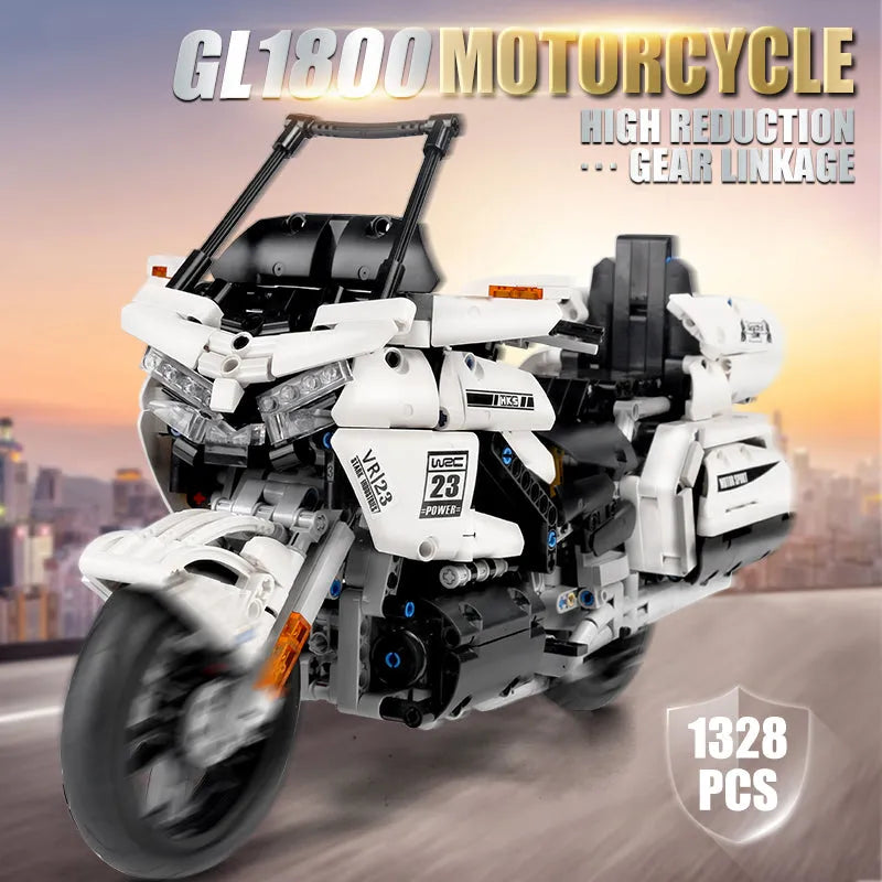 Building Blocks MOC Gold Wing GL1800 Classic Motorcycle Bricks Toys 23001 Construction Set Toys - 3