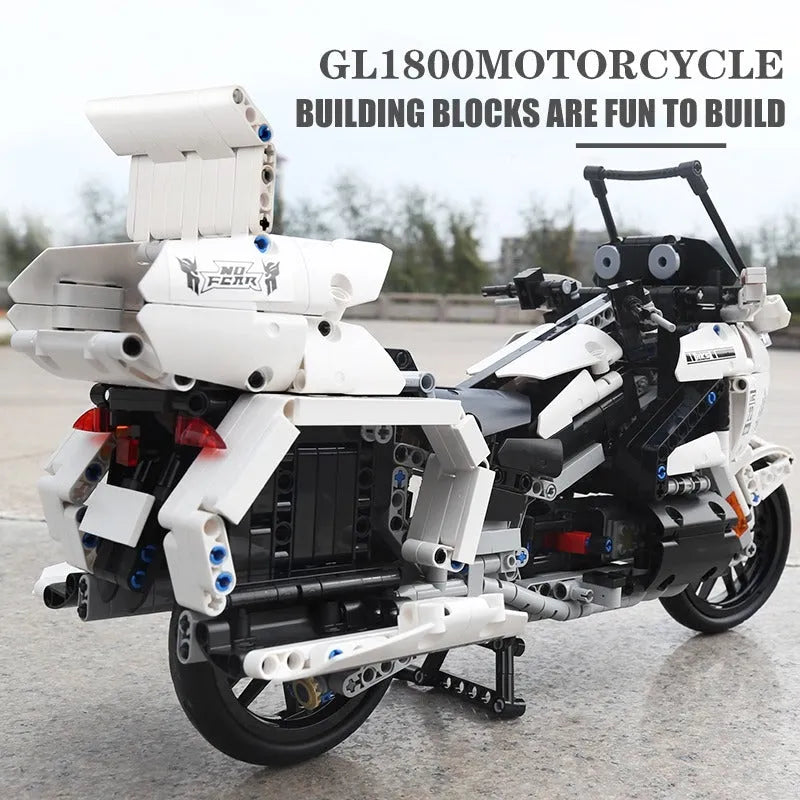 Building Blocks MOC Gold Wing GL1800 Classic Motorcycle Bricks Toys 23001 Construction Set Toys - 8