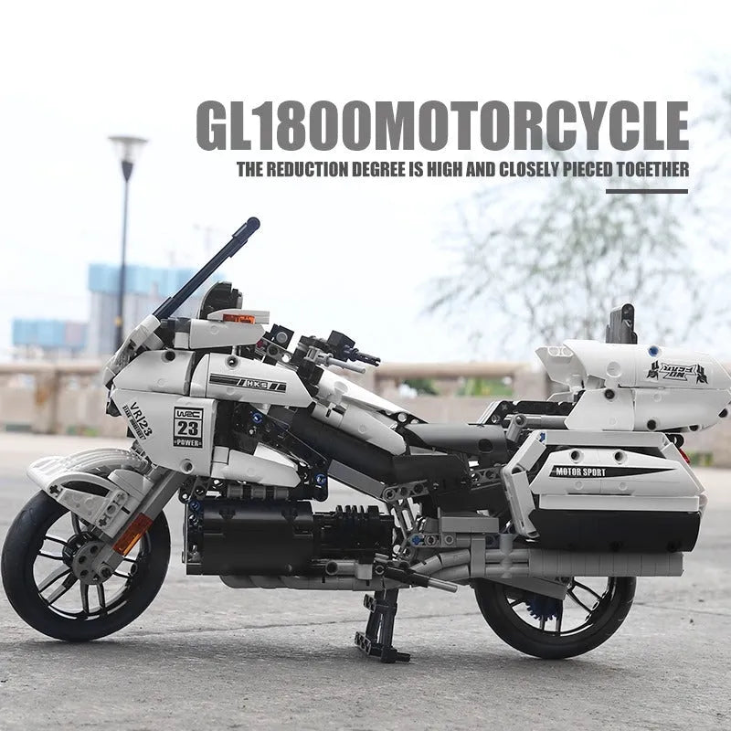 Building Blocks MOC Gold Wing GL1800 Classic Motorcycle Bricks Toys 23001 Construction Set Toys - 7