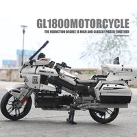 Thumbnail for Building Blocks MOC Gold Wing GL1800 Classic Motorcycle Bricks Toys 23001 Construction Set Toys - 7