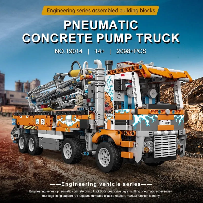 Building Blocks MOC Heavy - Duty Pneumatic Concrete Pump Truck Bricks Toy - 6