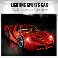 Thumbnail for Building Blocks MOC RC Ferrari FXX Sports Racing Car Bricks Toys 13085 - 3