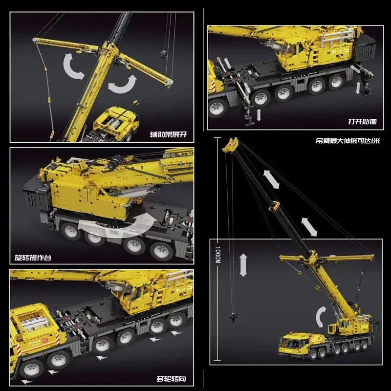 Mould King 17013 Engineering Truck Crane Construction Kit, Engineering  Heavy Crane Remote Control Crane Model (with 5 Motors) and Remote Control  Building Kit for Birthday and Christmas : : Toys