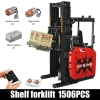 Thumbnail for Building Blocks MOC RC Motorized APP Reach Shelf Forklift Truck Bricks Toys - 1