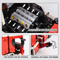 Thumbnail for Building Blocks MOC Tech Motorized RC Ladder Truck Rescue Fire Engine Bricks Toy Construction Set Toys - 5